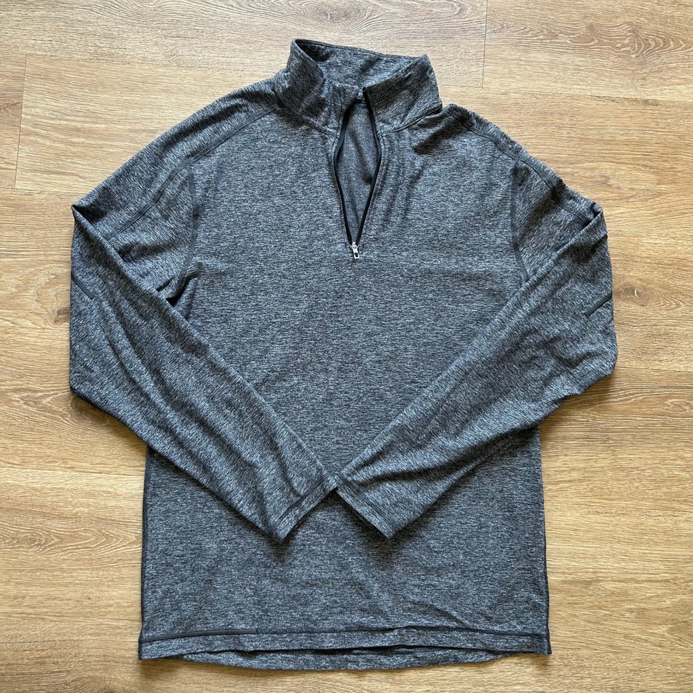 Lululemon Men's Heathered Gray Quarter-Zip Pullover, Size L